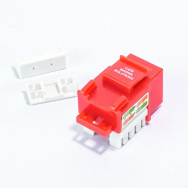 Conector Jack CAT6, RJ45 Rojo  MARWA